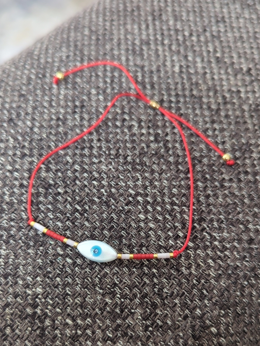 Brand New Red String Evil Eye Bracelet with Mother-of-Pearl Accent